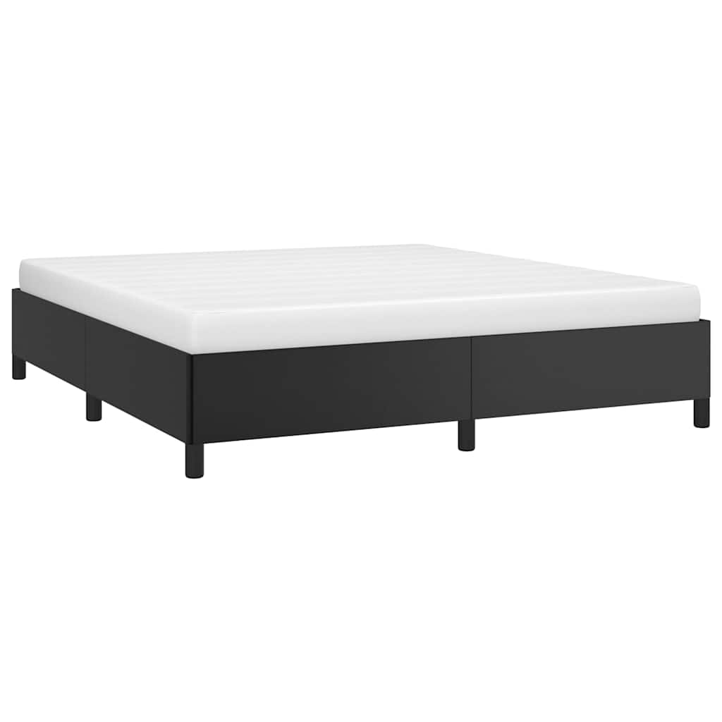 Bed Frame without Mattress Black California King Faux Leather