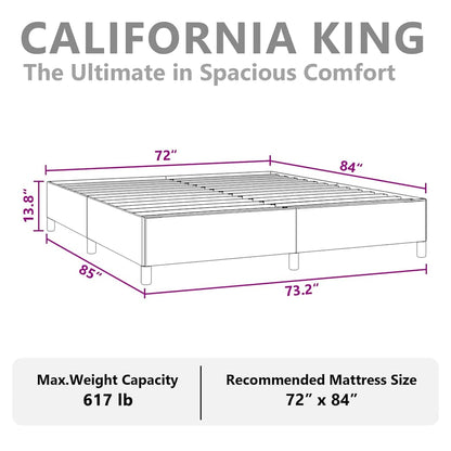 Bed Frame without Mattress Black California King Faux Leather