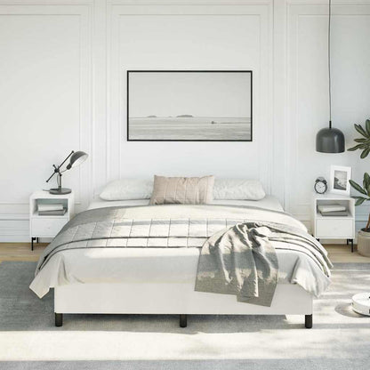 Bed Frame without Mattress White California King Faux Leather