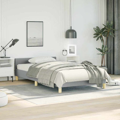 Bed Frame without Mattress Light Grey Twin Fabric