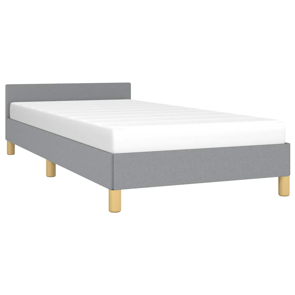 Bed Frame without Mattress Light Grey Twin Fabric