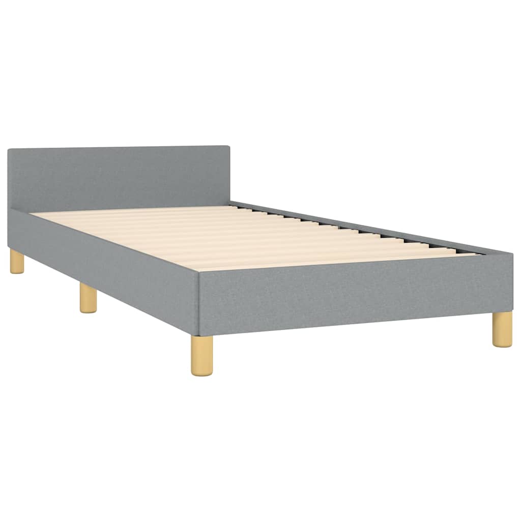 Bed Frame without Mattress Light Grey Twin Fabric