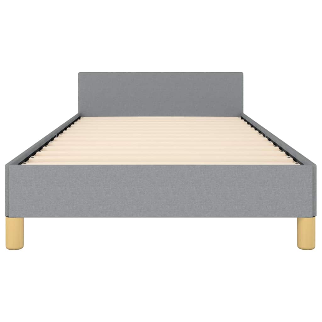 Bed Frame without Mattress Light Grey Twin Fabric