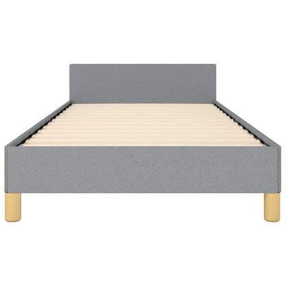 Bed Frame without Mattress Light Grey Twin Fabric