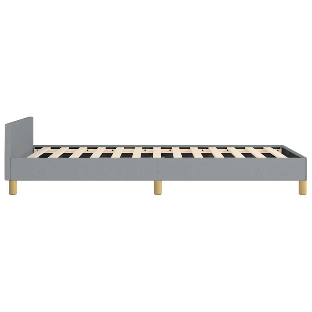 Bed Frame without Mattress Light Grey Twin Fabric