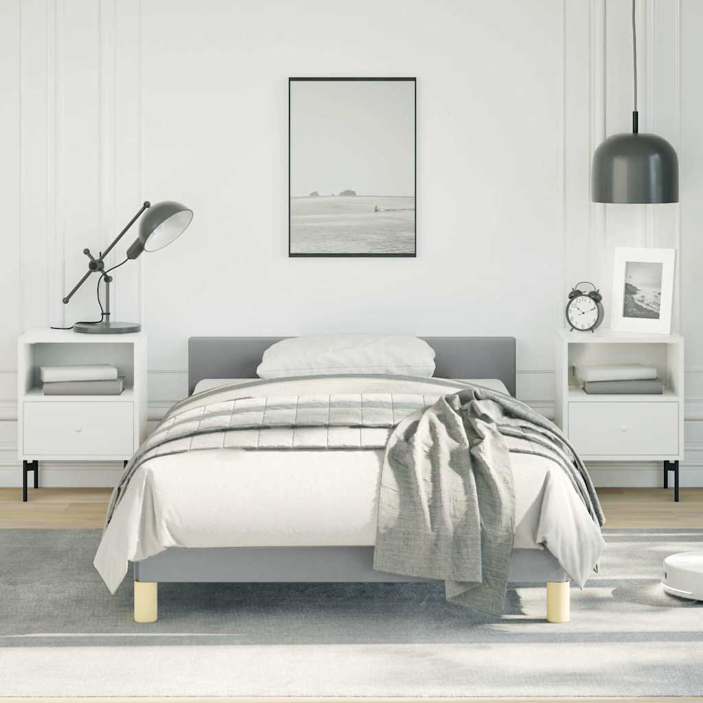 Bed Frame without Mattress Light Grey Twin Fabric
