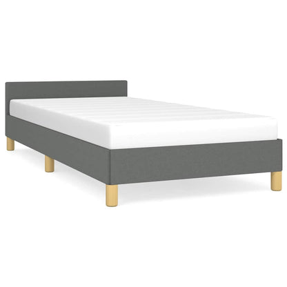 Bed Frame without Mattress Dark Grey Twin Fabric