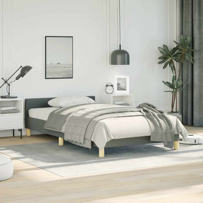 Bed Frame without Mattress Dark Grey Twin Fabric