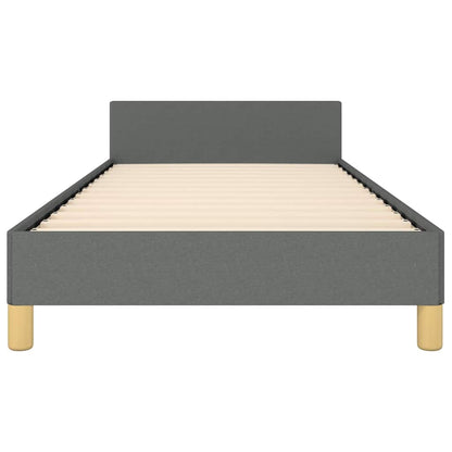 Bed Frame without Mattress Dark Grey Twin Fabric