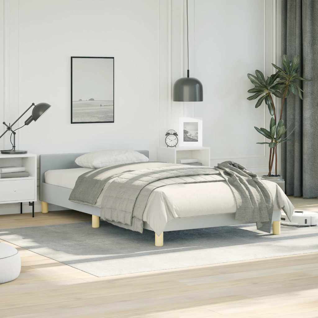 Bed Frame without Mattress Light Grey Twin XL Fabric