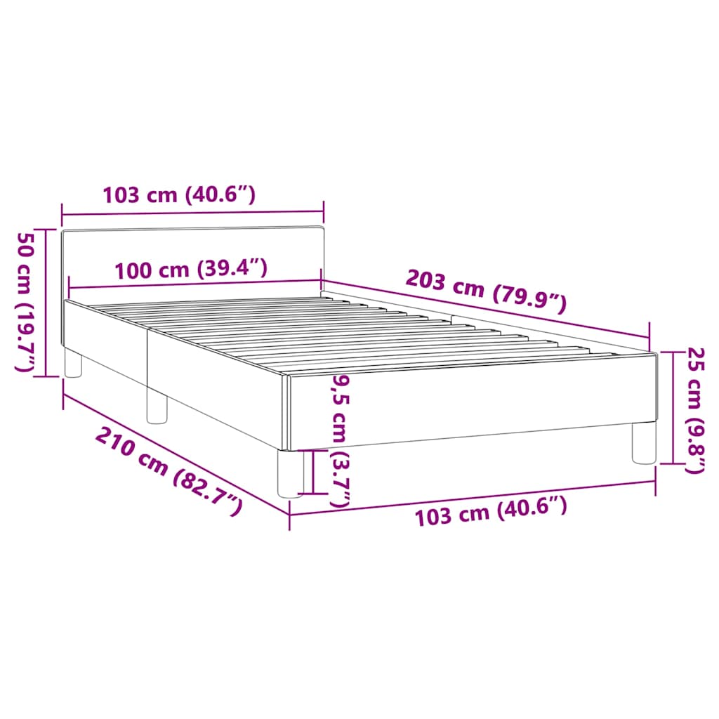 Bed Frame without Mattress Light Grey Twin XL Fabric