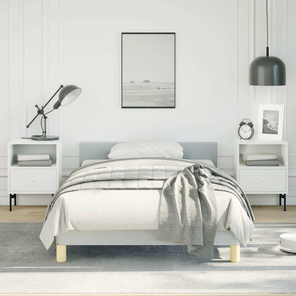 Bed Frame without Mattress Light Grey Twin XL Fabric