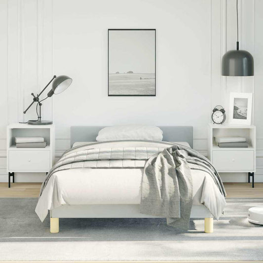 Bed Frame without Mattress Light Grey Twin XL Fabric