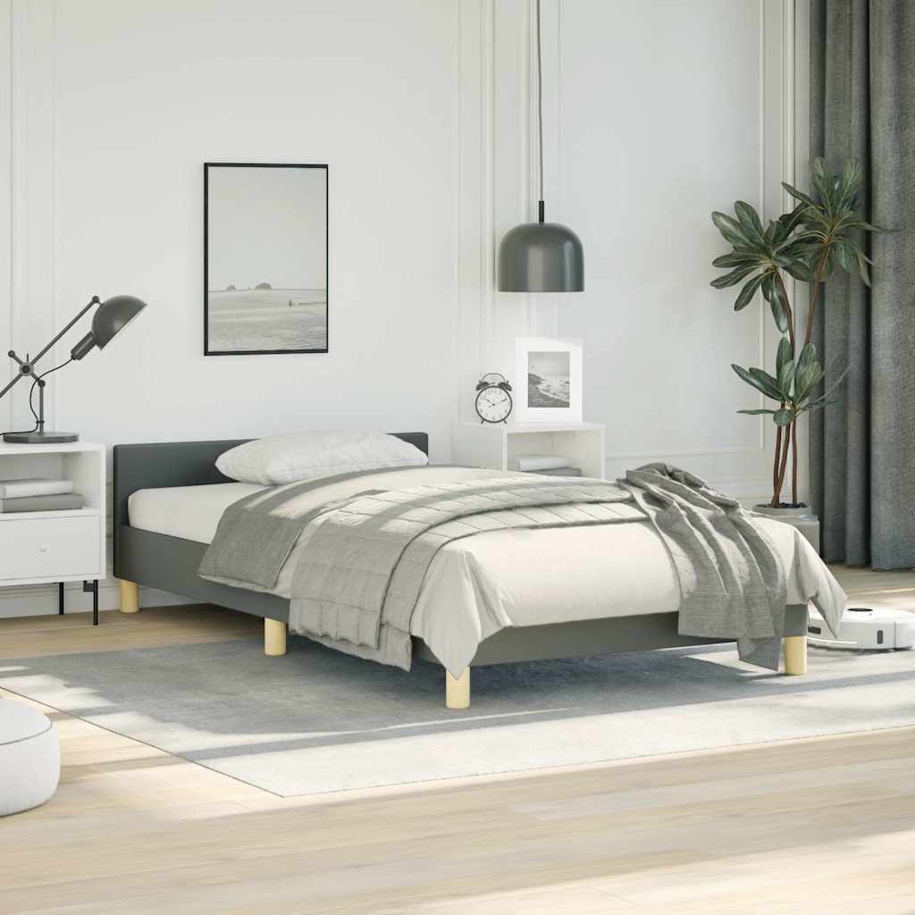 Bed Frame without Mattress Dark Grey Twin XL Fabric
