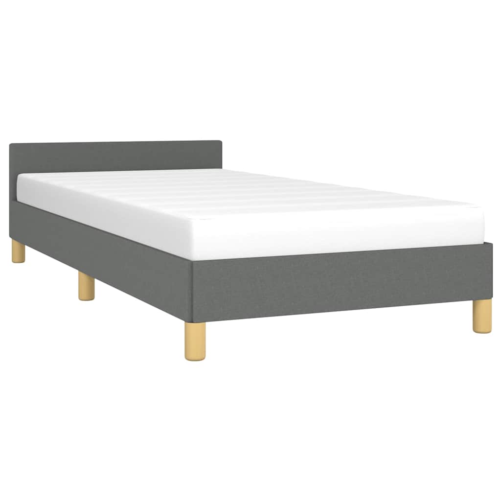 Bed Frame without Mattress Dark Grey Twin XL Fabric