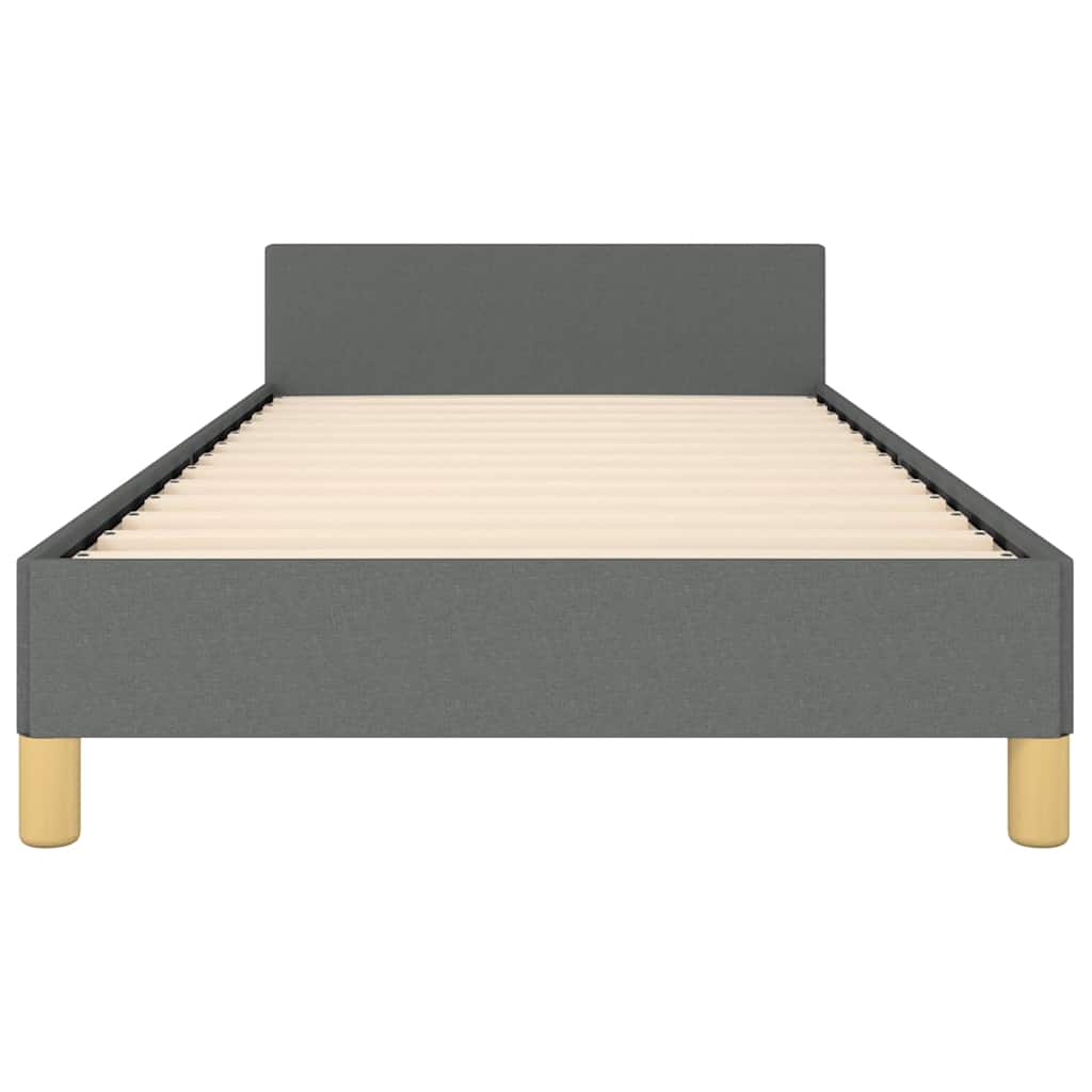 Bed Frame without Mattress Dark Grey Twin XL Fabric