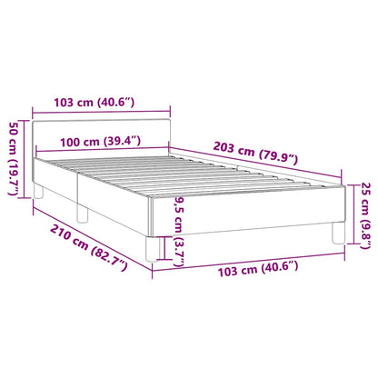 Bed Frame without Mattress Dark Grey Twin XL Fabric