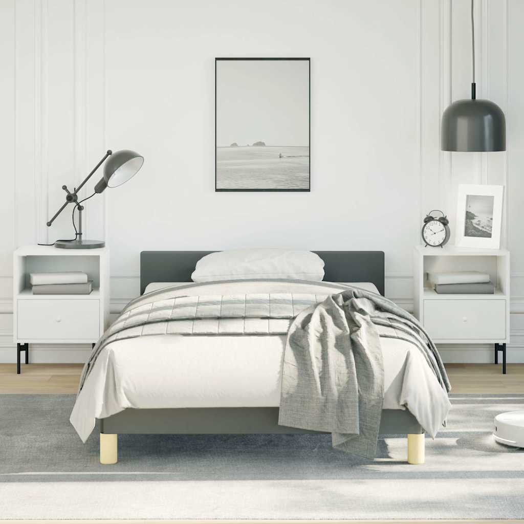Bed Frame without Mattress Dark Grey Twin XL Fabric