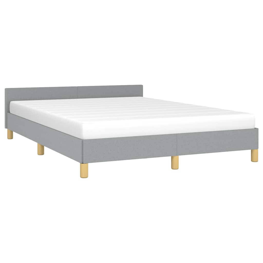 Bed Frame without Mattress Light Grey Full Fabric