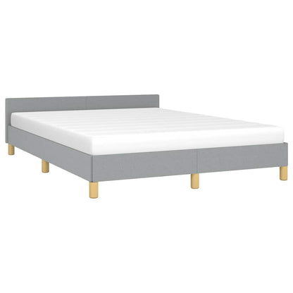 Bed Frame without Mattress Light Grey Full Fabric