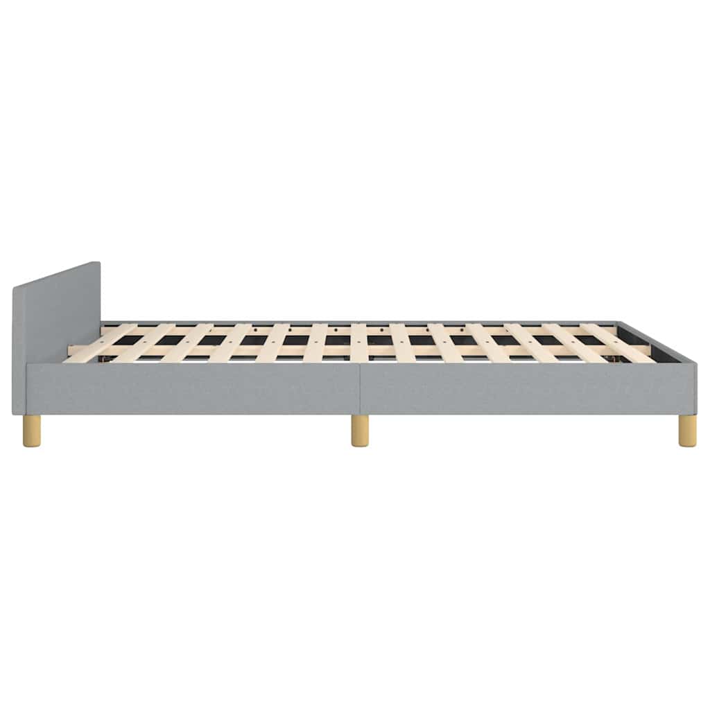 Bed Frame without Mattress Light Grey Full Fabric