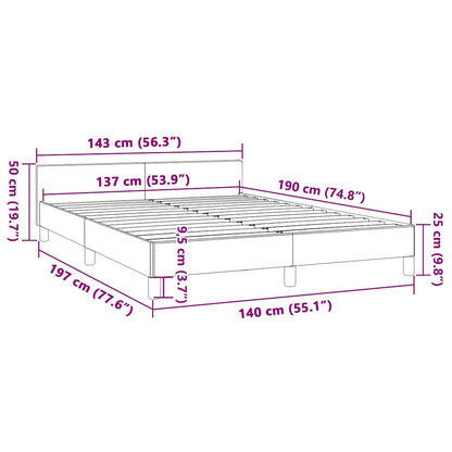 Bed Frame without Mattress Dark Grey Full Fabric