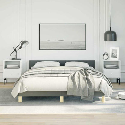 Bed Frame without Mattress Dark Grey Full Fabric
