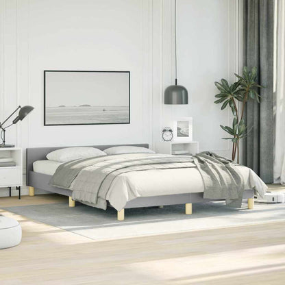 Bed Frame without Mattress Light Grey Queen Fabric