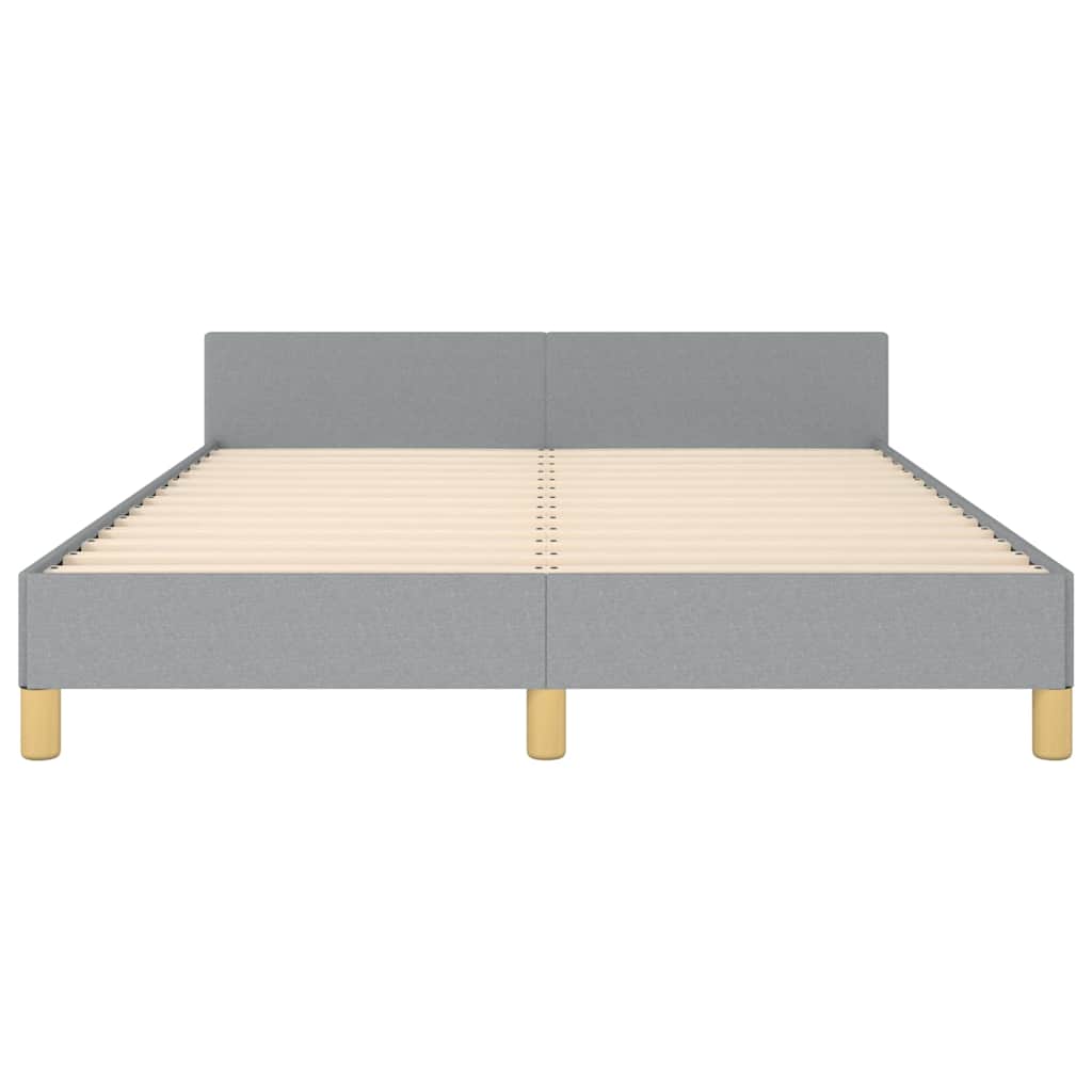 Bed Frame without Mattress Light Grey Queen Fabric