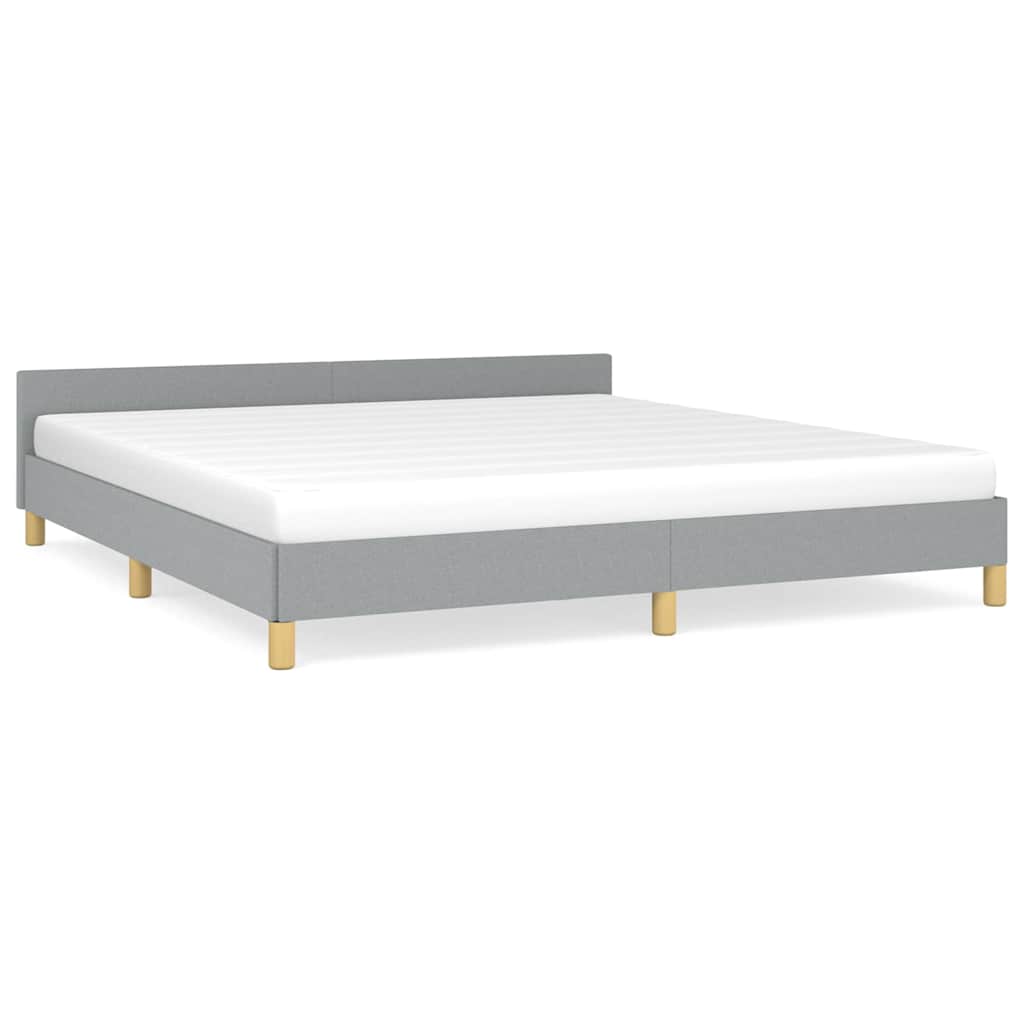 Bed Frame without Mattress Light Grey King Fabric