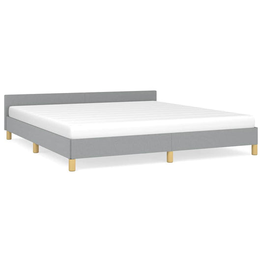 Bed Frame without Mattress Light Grey King Fabric