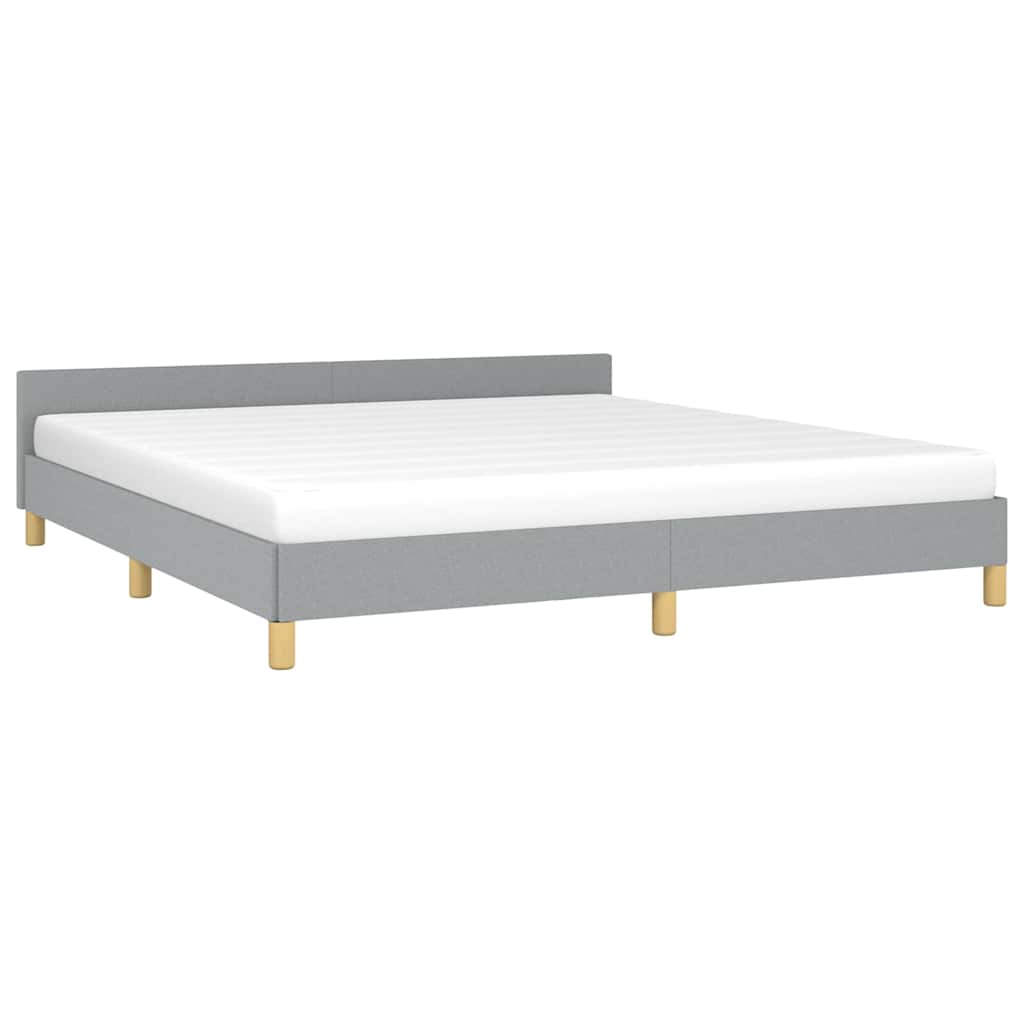 Bed Frame without Mattress Light Grey King Fabric