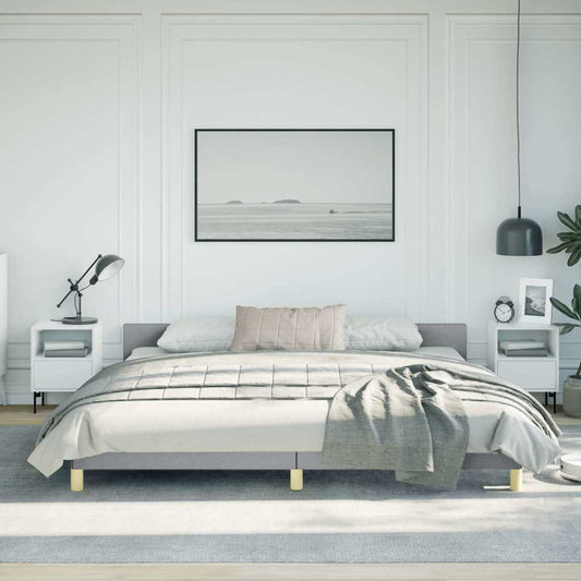 Bed Frame without Mattress Light Grey King Fabric