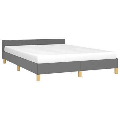Bed Frame without Mattress Dark Grey King Fabric
