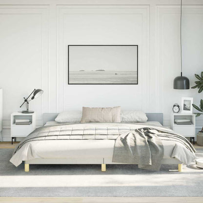 Bed Frame without Mattress Dark Grey King Fabric