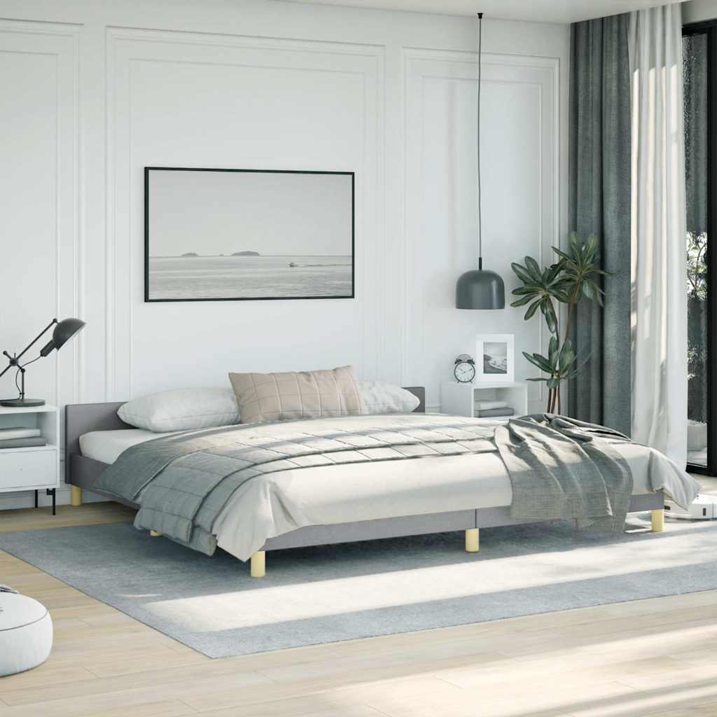 Bed Frame without Mattress Light Grey California King Fabric