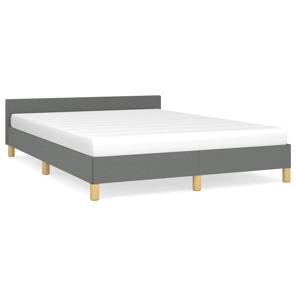 Bed Frame without Mattress Dark Grey California King Fabric