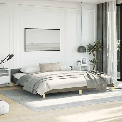 Bed Frame without Mattress Dark Grey California King Fabric
