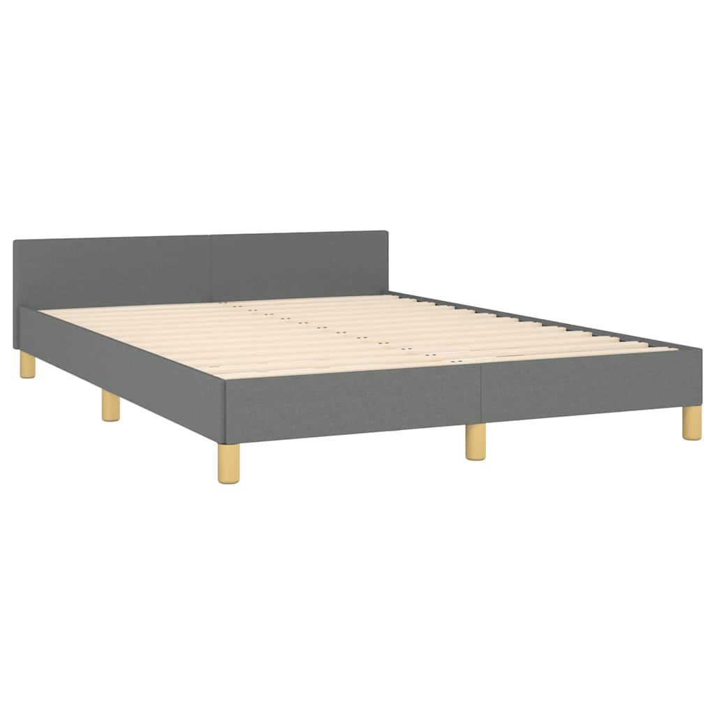Bed Frame without Mattress Dark Grey California King Fabric