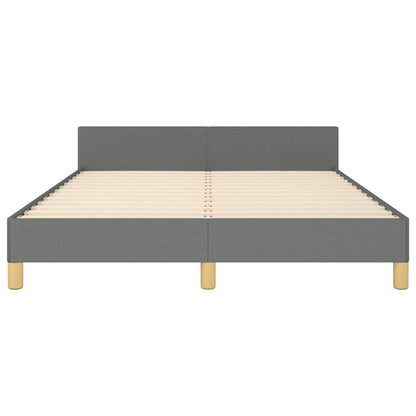 Bed Frame without Mattress Dark Grey California King Fabric