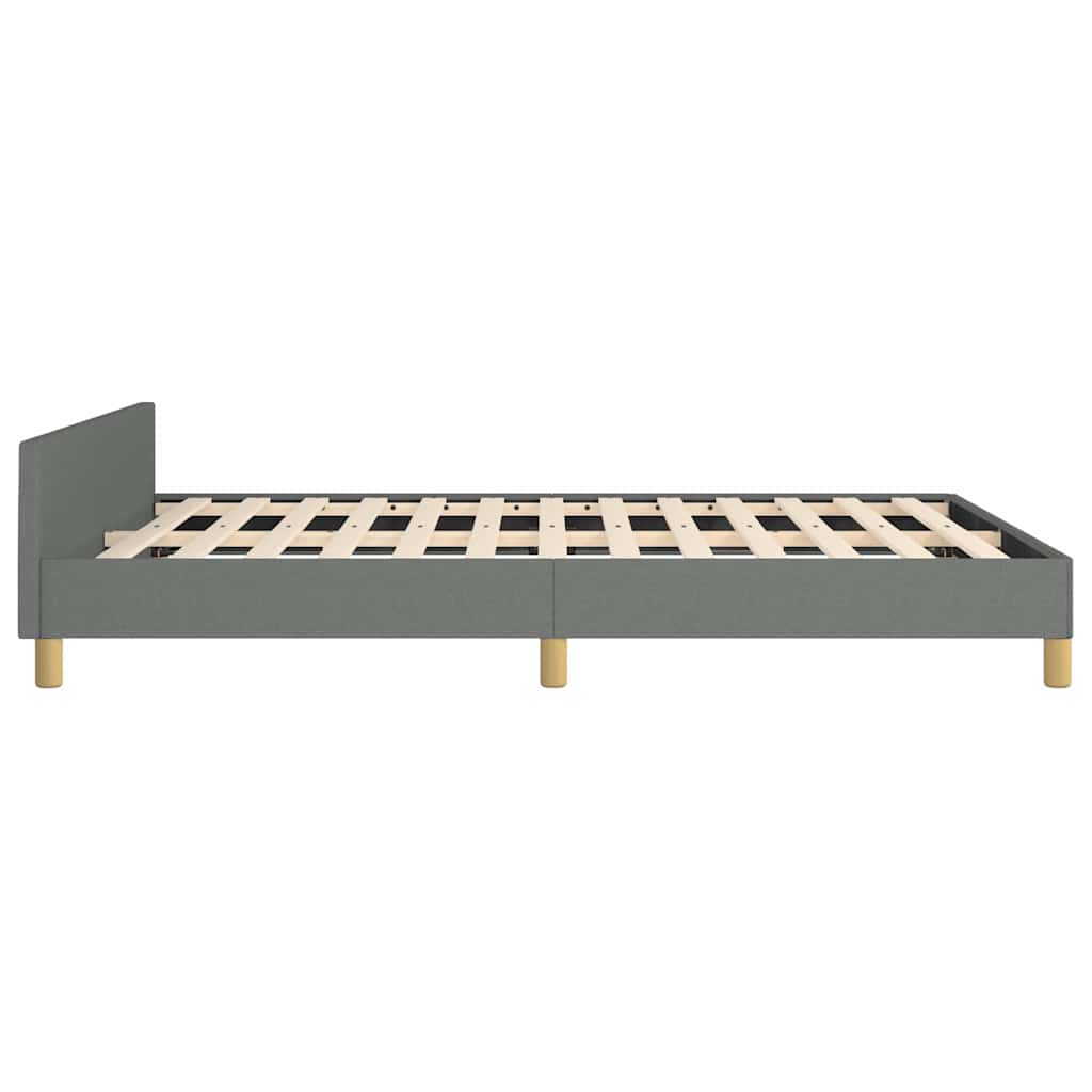 Bed Frame without Mattress Dark Grey California King Fabric