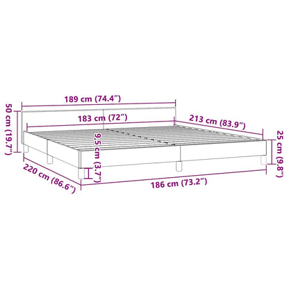 Bed Frame without Mattress Dark Grey California King Fabric