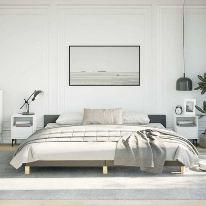 Bed Frame without Mattress Dark Grey California King Fabric