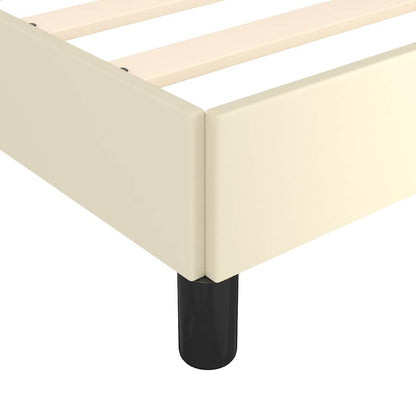 Bed Frame with Headboard without Mattress Cream 140x190 cm