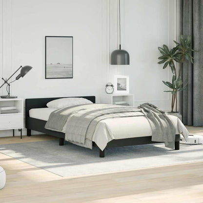 Bed Frame without Mattress Black Twin Faux Leather