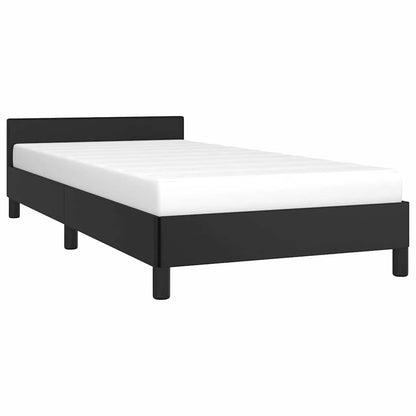 Bed Frame without Mattress Black Twin Faux Leather