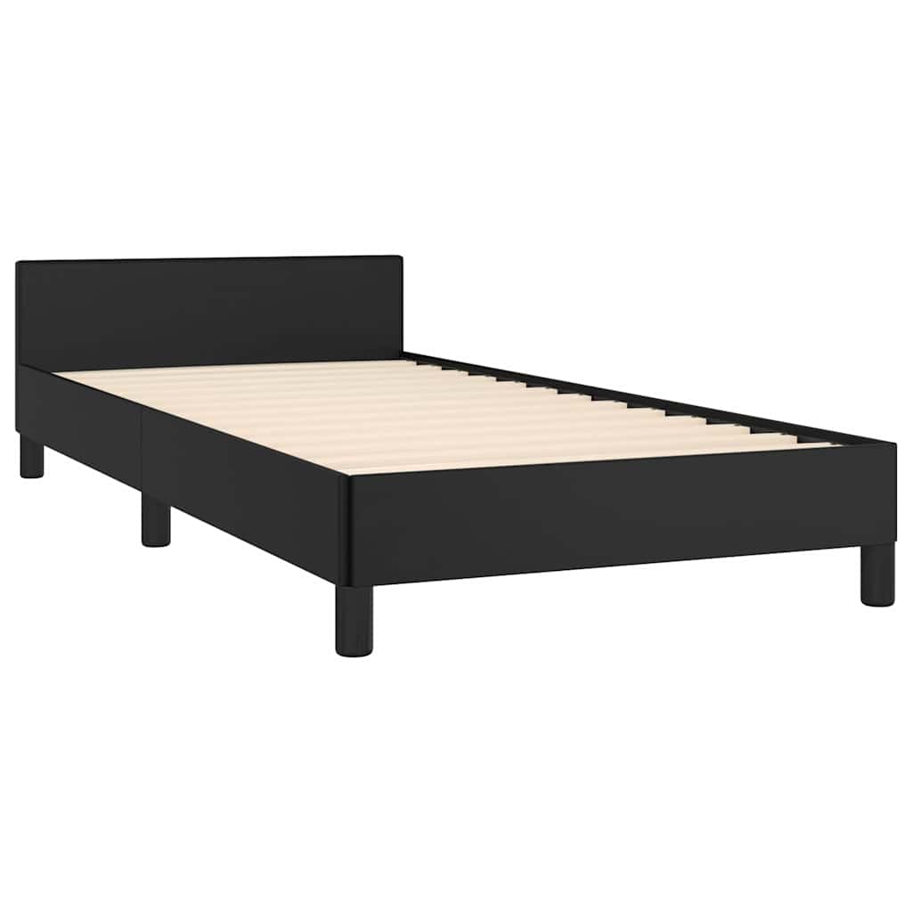 Bed Frame without Mattress Black Twin Faux Leather