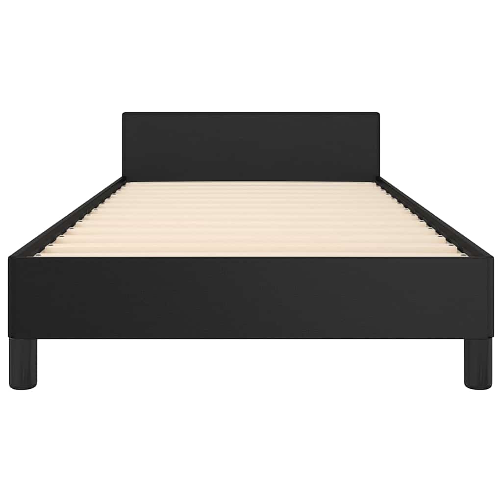 Bed Frame without Mattress Black Twin Faux Leather