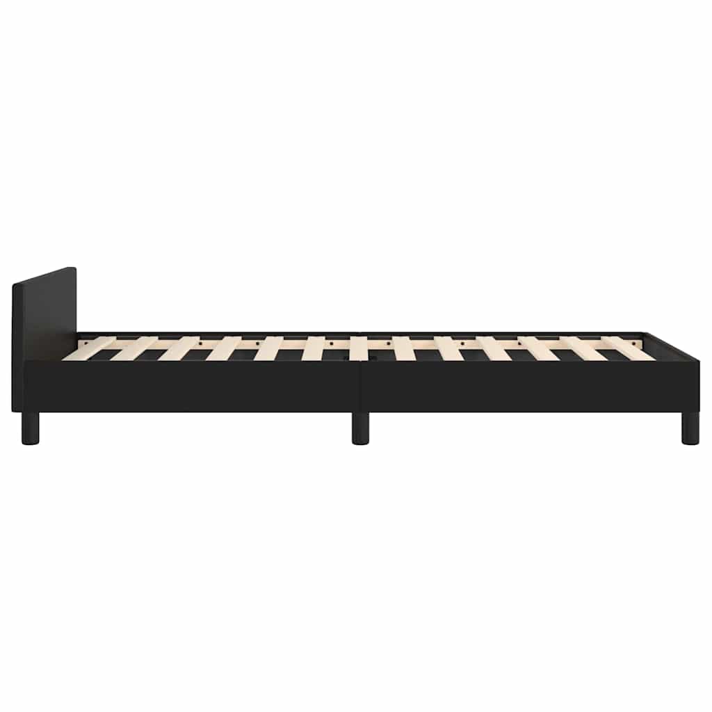 Bed Frame without Mattress Black Twin Faux Leather