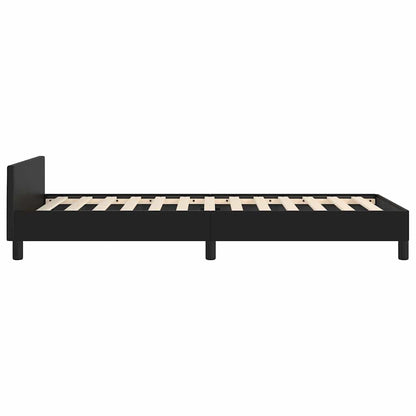 Bed Frame without Mattress Black Twin Faux Leather